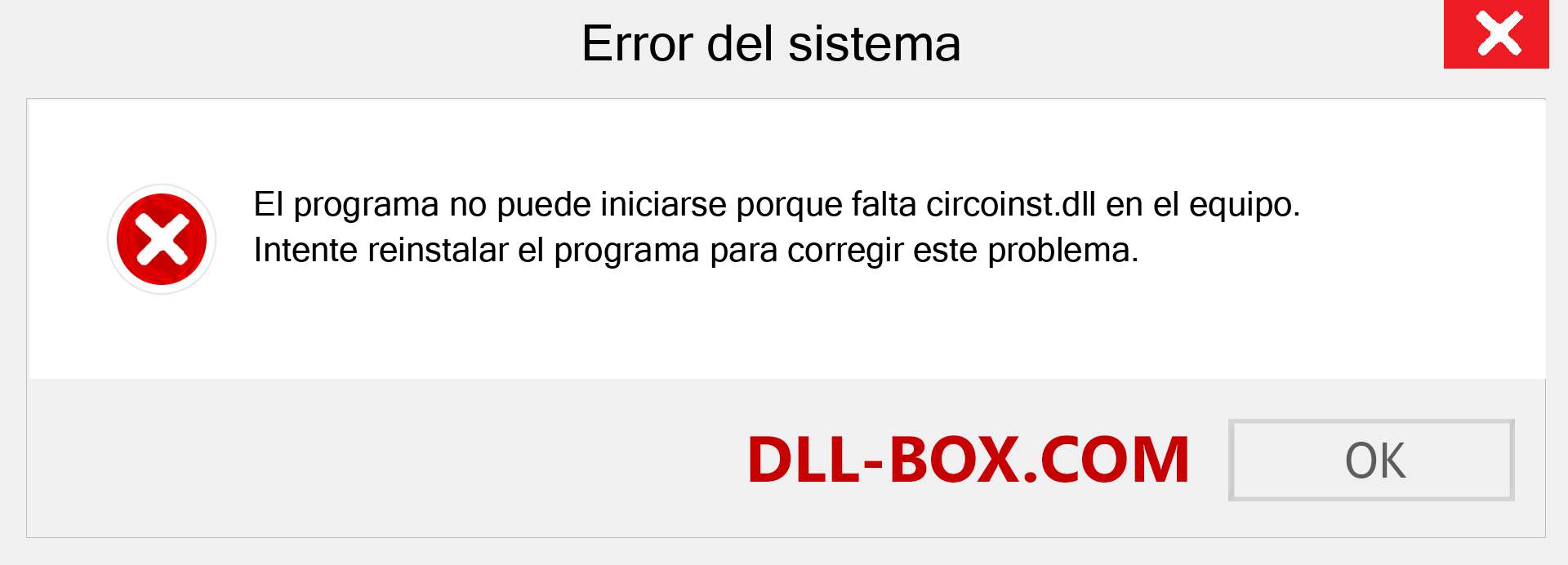 ¿Falta el archivo circoinst.dll ?. Descargar para Windows 7, 8, 10 - Corregir circoinst dll Missing Error en Windows, fotos, imágenes